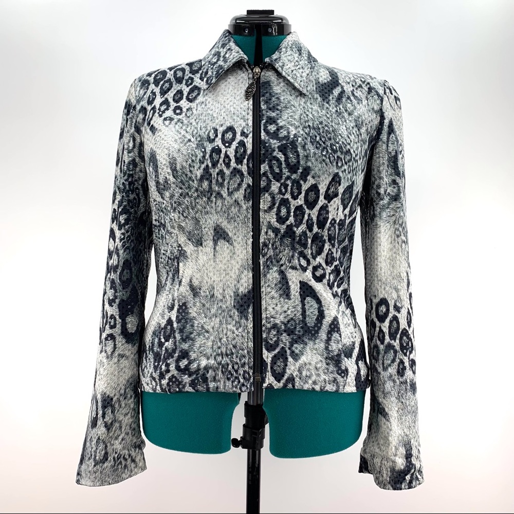 Ribkoff Trends Animal Print Sequinned Zipper Front Jacket, 8